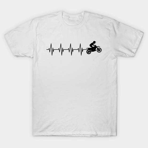 Motor Cross Heartbeat T-Shirt by KC Happy Shop